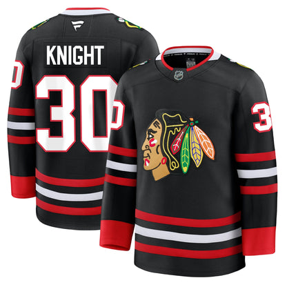 Spencer Knight Chicago Blackhawks Fanatics Alternate Premium Jersey