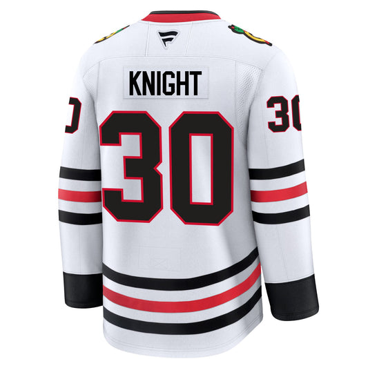Spencer Knight Chicago Blackhawks Fanatics Premium Away Jersey