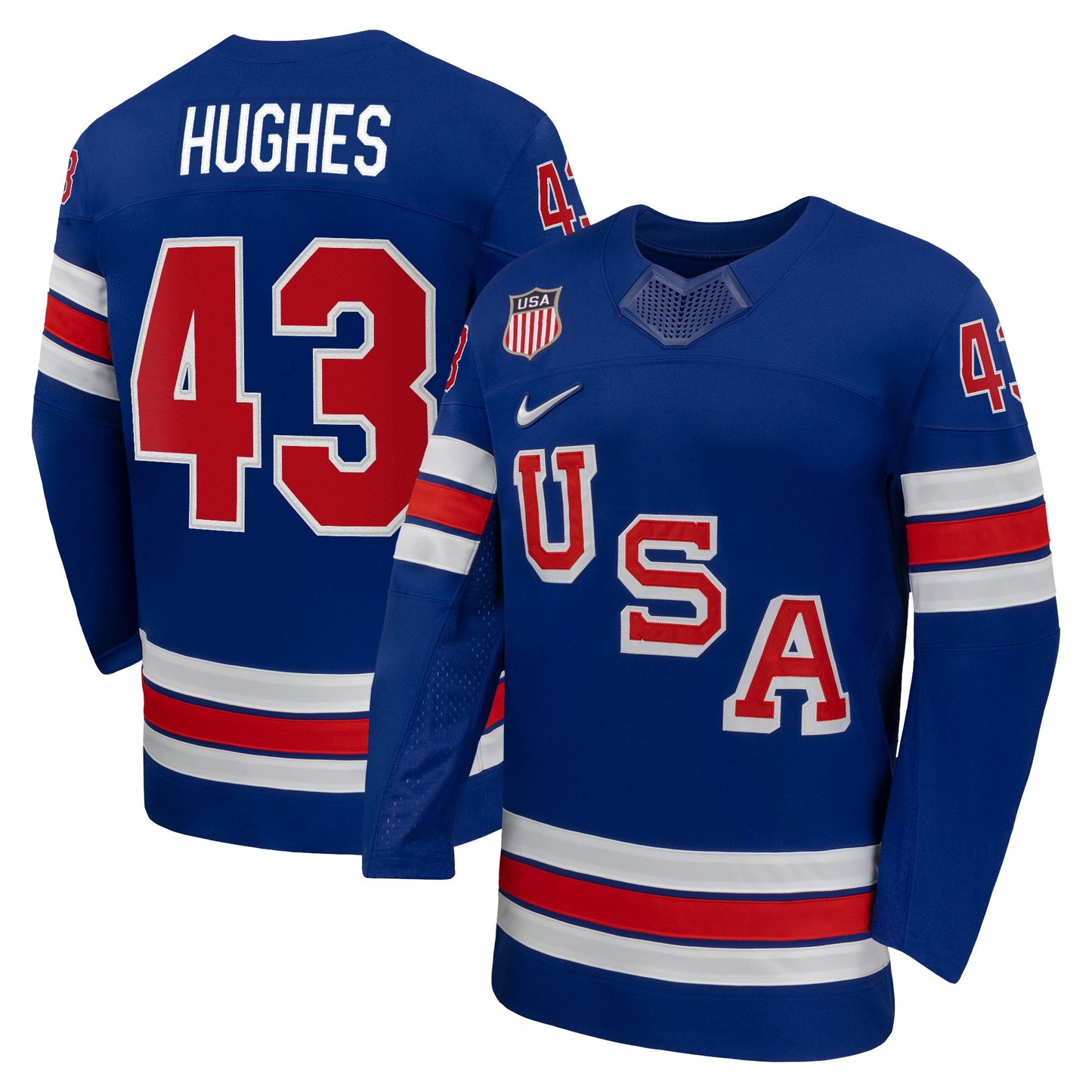 Quinn Hughes Team USA 2026 Nike Home Replica Jersey