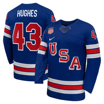 Quinn Hughes Team USA 2026 Nike Home Replica Jersey