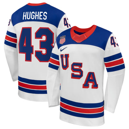 Quinn Hughes Team USA 2026 Nike Away Replica Jersey