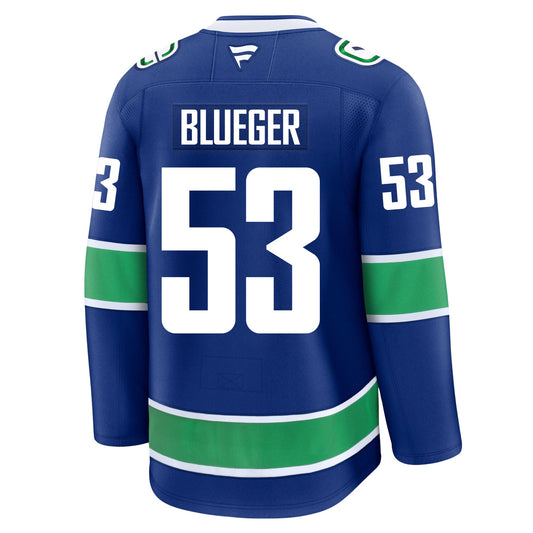 Teddy Blueger Vancouver Canucks Fanatics Premium Home Jersey
