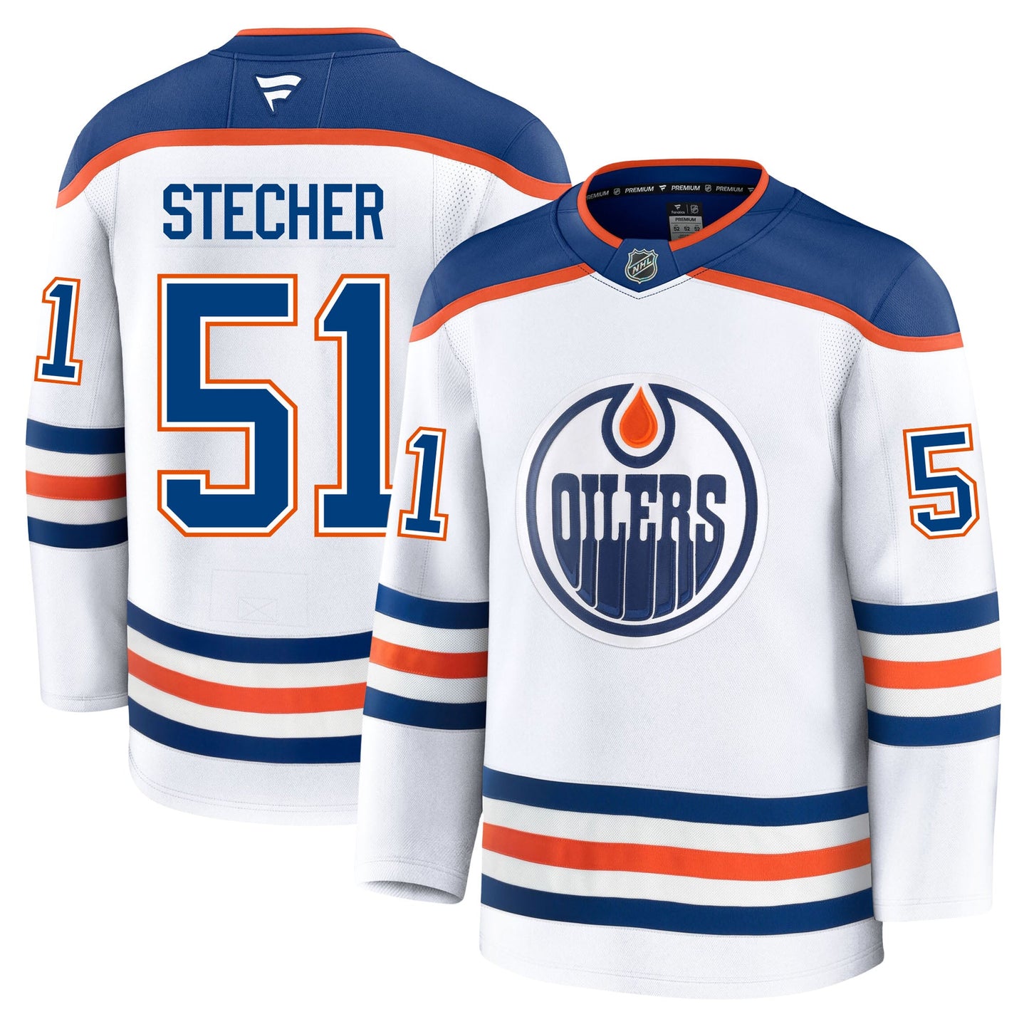 Troy Stecher Edmonton Oilers Fanatics Premium Away Jersey