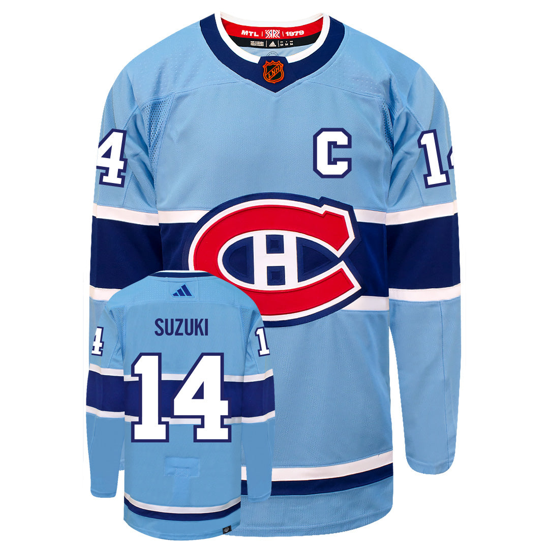 Nick Suzuki Montreal Canadiens Adidas 2022 Primegreen Reverse Retro Authentic NHL Hockey Jersey