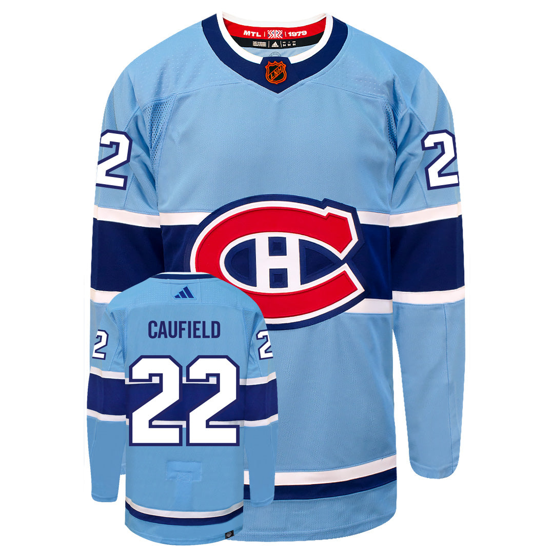 Cole Caufield Montreal Canadiens Adidas 2022 Primegreen Reverse Retro Authentic NHL Hockey Jersey