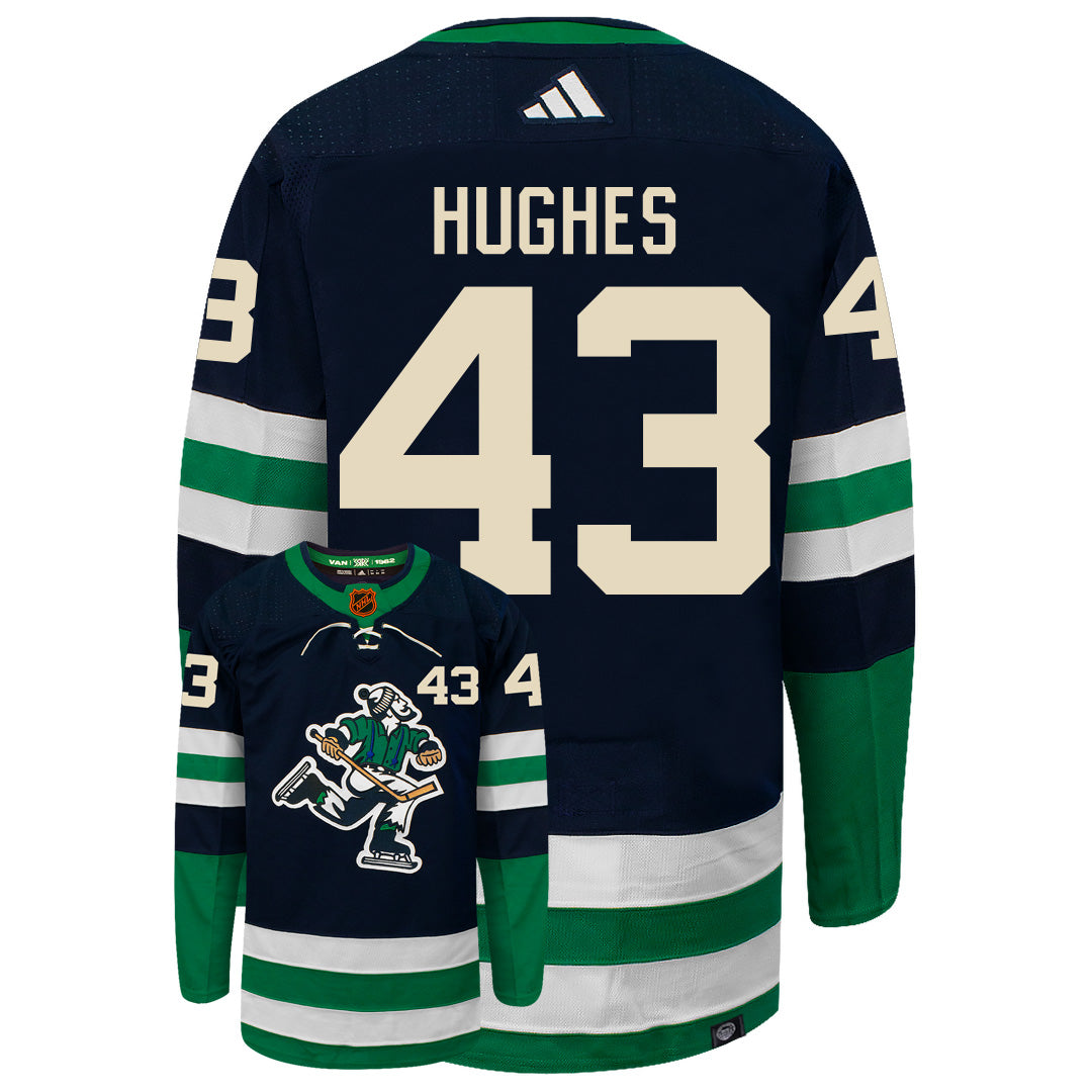 Quinn Hughes Vancouver Canucks Adidas 2022 Primegreen Reverse Retro Authentic NHL Hockey Jersey