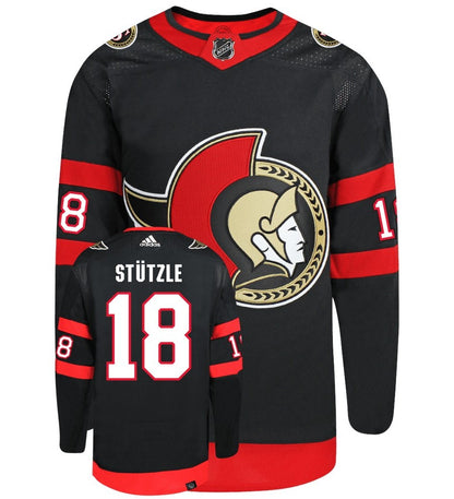 Tim Stutzle Ottawa Senators Adidas Primegreen Authentic NHL Hockey Jersey - Front/Back View