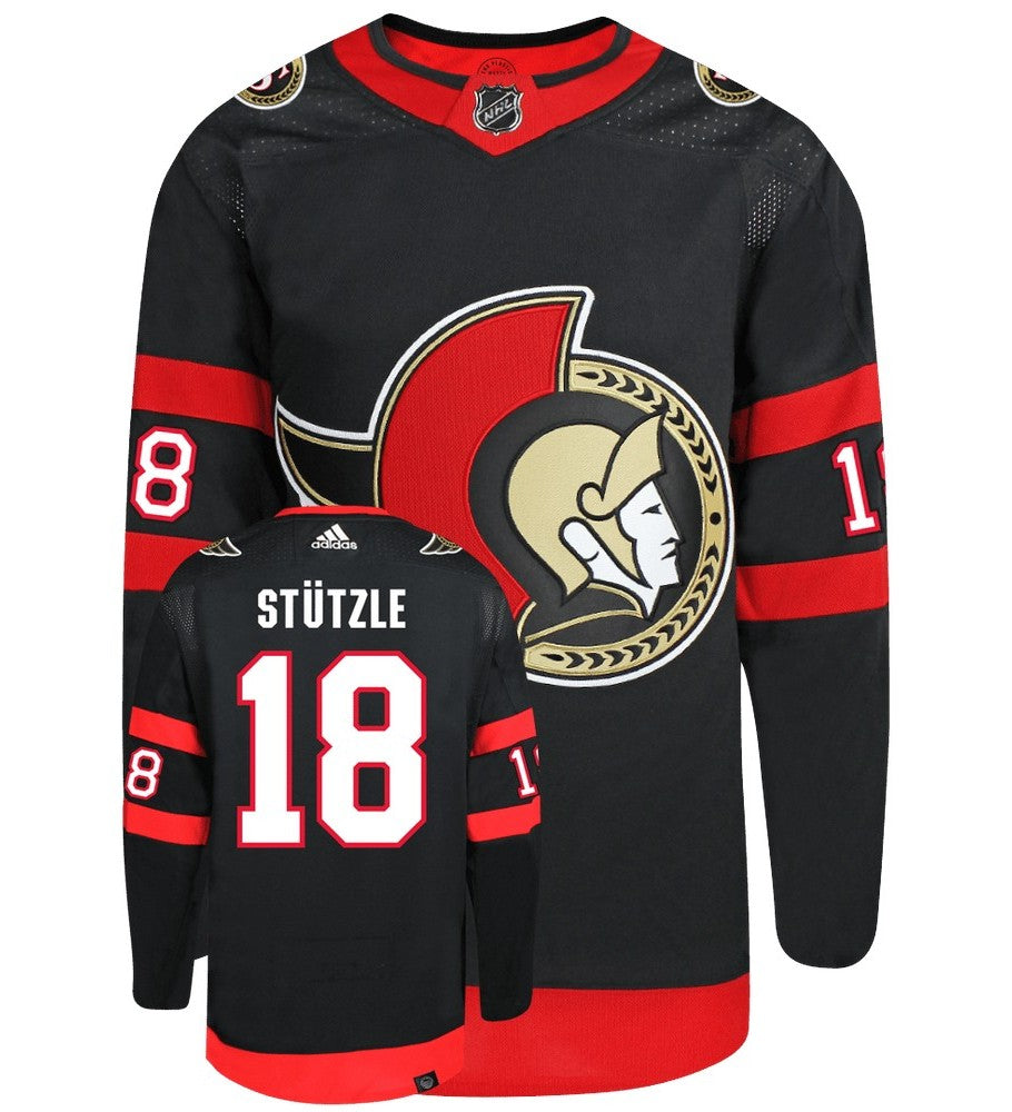 Tim Stutzle Ottawa Senators Adidas Primegreen Authentic NHL Hockey Jersey - Front/Back View