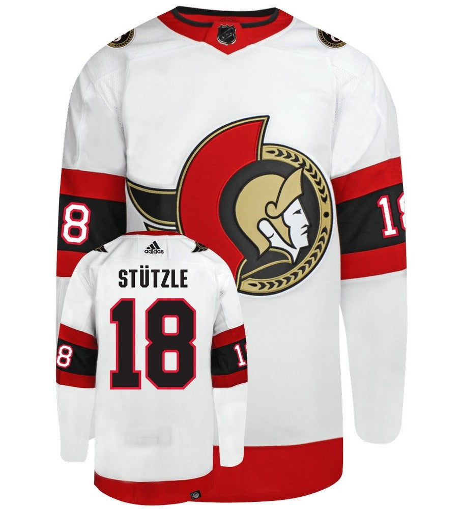 Tim Stutzle Ottawa Senators Adidas Primegreen Authentic NHL Hockey Jersey - Front/Back View