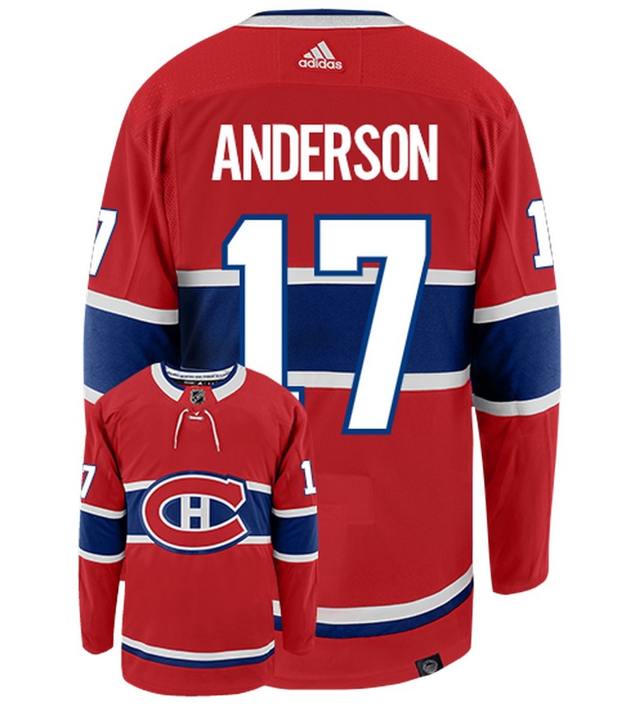 Josh Anderson Montreal Canadiens Adidas Primegreen Authentic Home NHL Hockey Jersey - Back/Front View