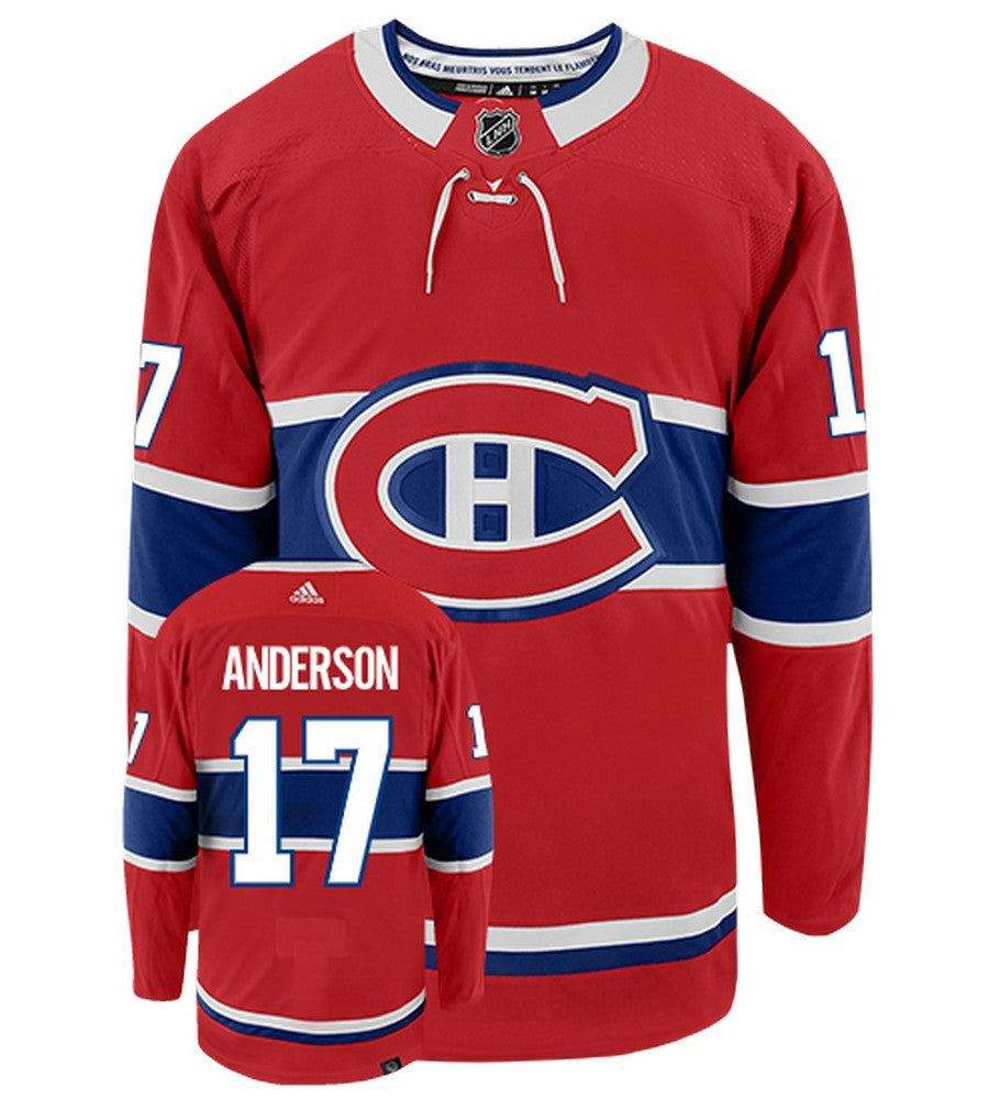 Josh Anderson Montreal Canadiens Adidas Primegreen Authentic Home NHL Hockey Jersey - Front/Back View