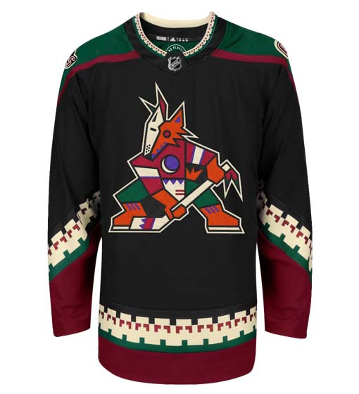 Arizona Coyotes Adidas Primegreen Authentic Home NHL Hockey Jersey - Front View