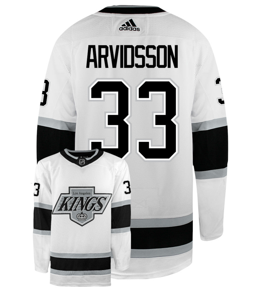 Viktor Arvidsson Los Angeles Kings Adidas Primegreen Alternate Authentic NHL Hockey Jersey - Back/Front View