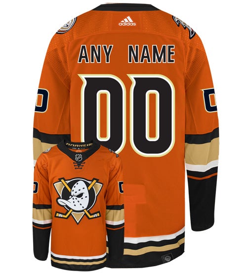 Anaheim Ducks Adidas Primegreen Authentic Third Alternate NHL Hockey Jersey - Back/Front View