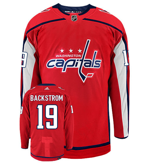 Nicklas Backstrom Washington Capitals Adidas Primegreen Authentic NHL Hockey Jersey - Front/Back View