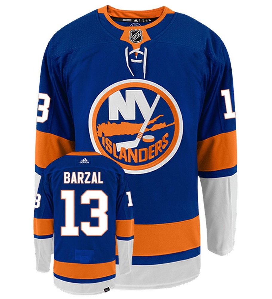 Mathew Barzal New York Islanders Adidas Primegreen Authentic Home NHL Hockey Jersey - Front/Back View