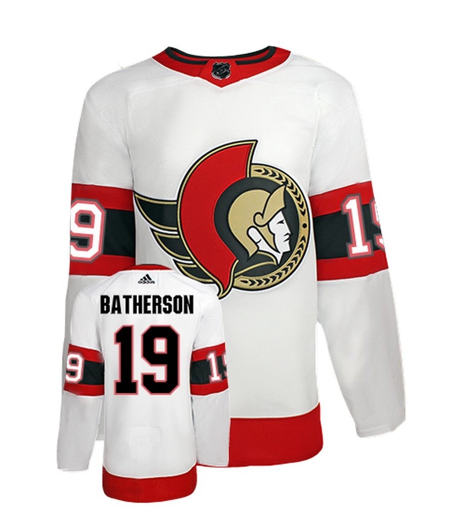 Drake Batherson Ottawa Senators Adidas Primegreen Authentic Away NHL Hockey Jersey - Front/Back View