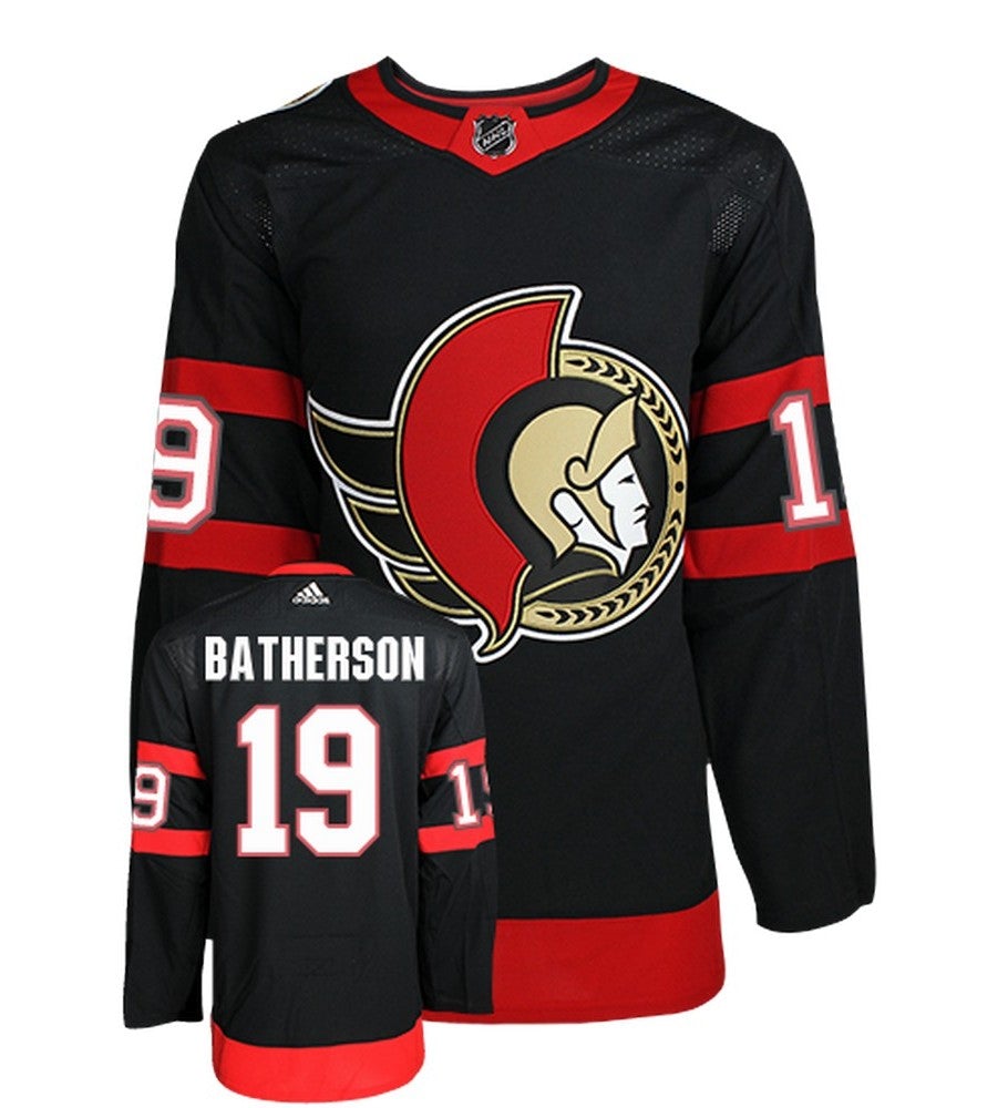 Drake Batherson Ottawa Senators Adidas Primegreen Authentic Home NHL Hockey Jersey - Front/Back View