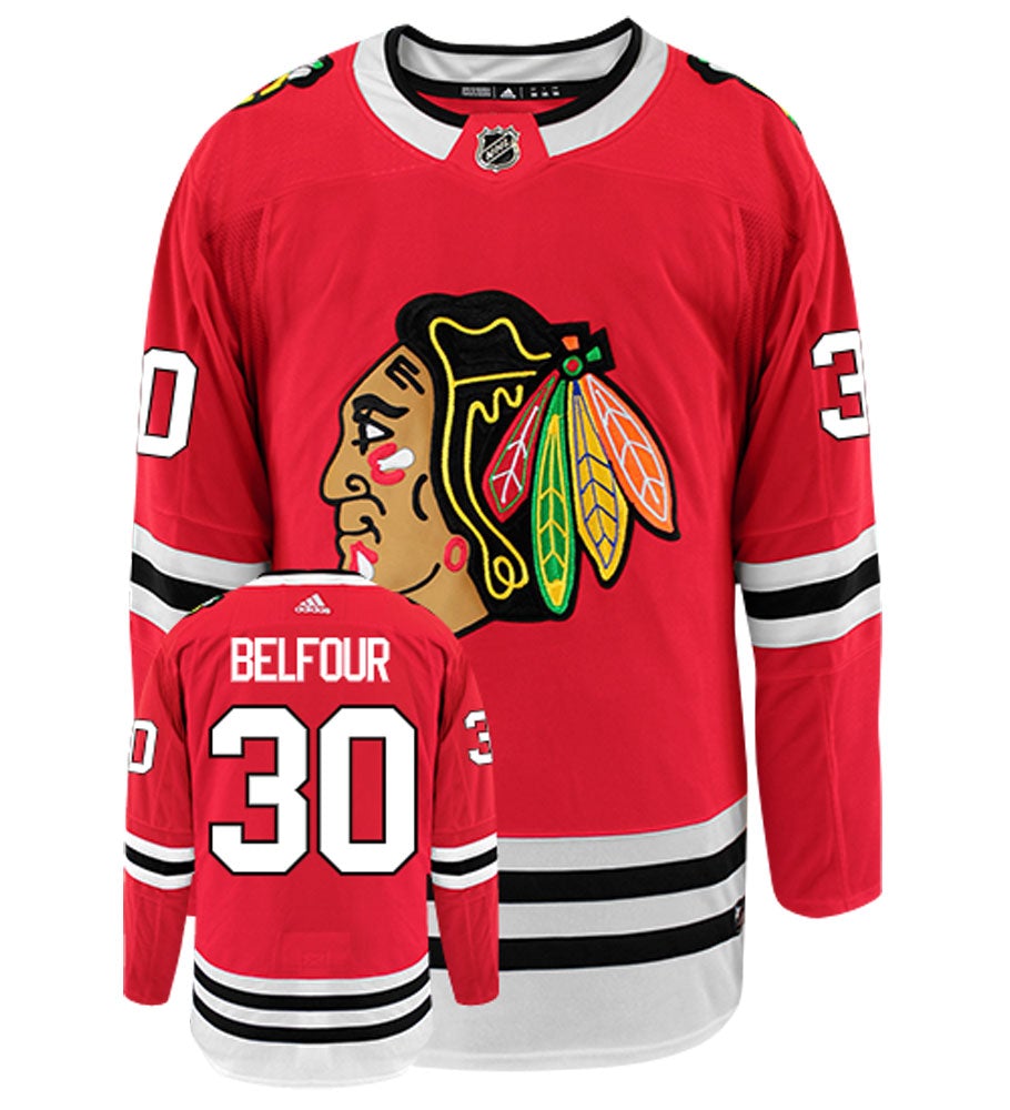 Ed Belfour Chicago Blackhawks Adidas Authentic Home NHL Vintage Hockey Jersey