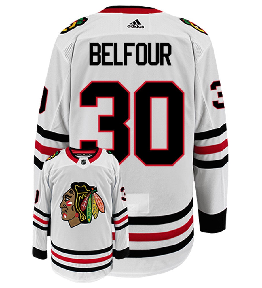 Ed Belfour Chicago Blackhawks Adidas Authentic Away NHL Vintage Hockey Jersey
