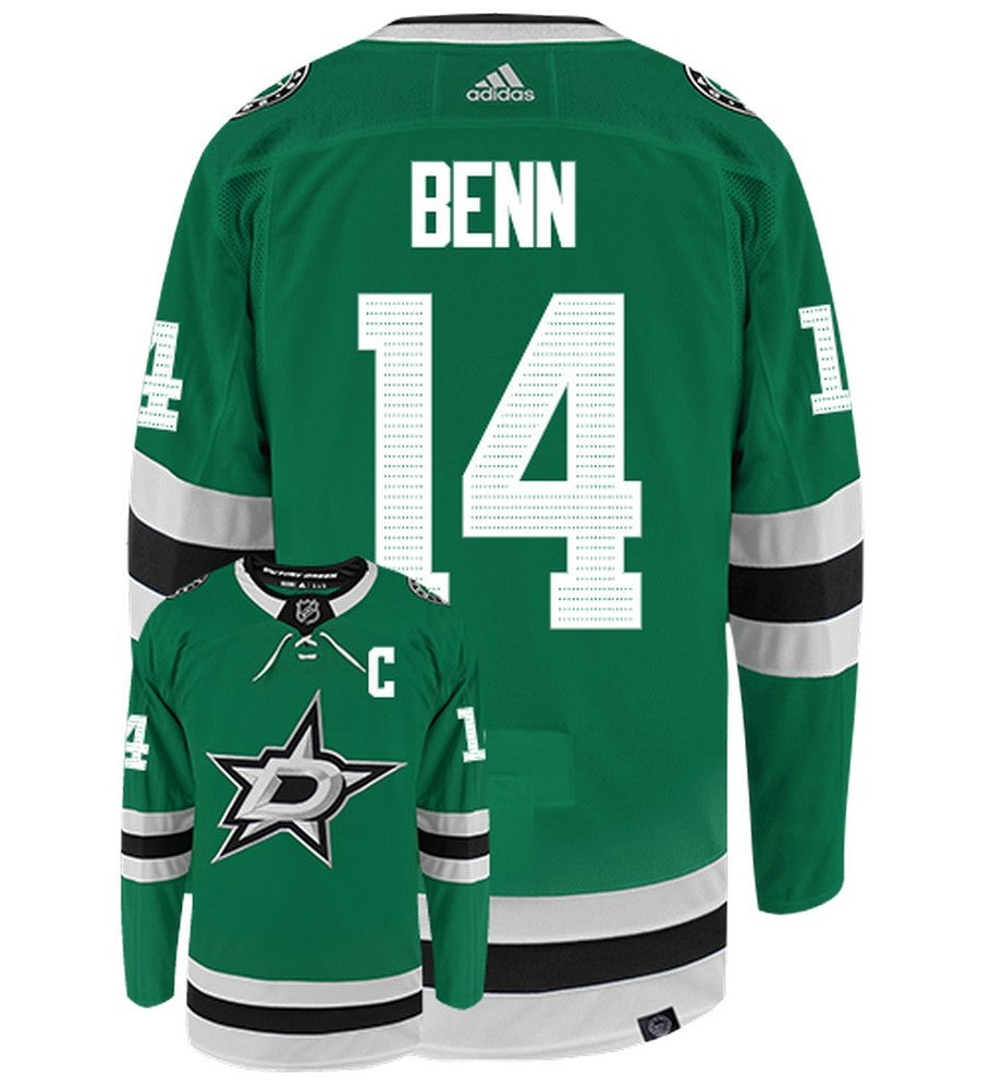 Jamie Benn Dallas Stars Adidas Primegreen Authentic Home NHL Hockey Jersey - Back/Front View