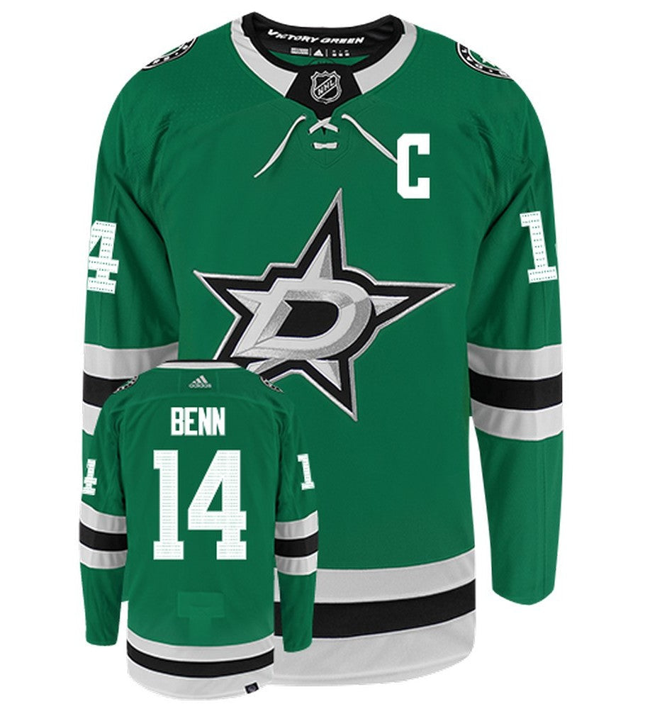 Jamie Benn Dallas Stars Adidas Primegreen Authentic Home NHL Hockey Jersey - Front/Back View