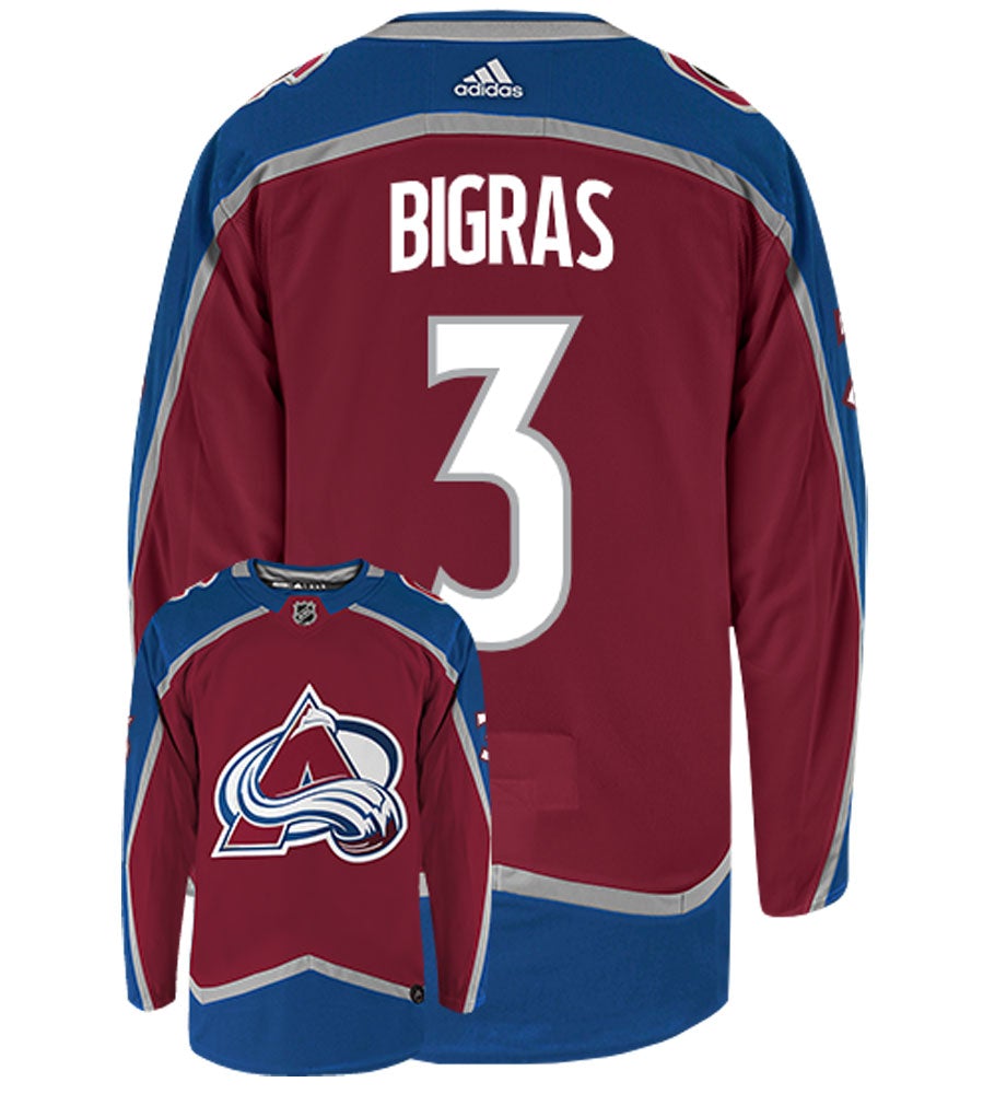 Chris Bigras Colorado Avalanche Adidas Authentic Home NHL Hockey Jersey
