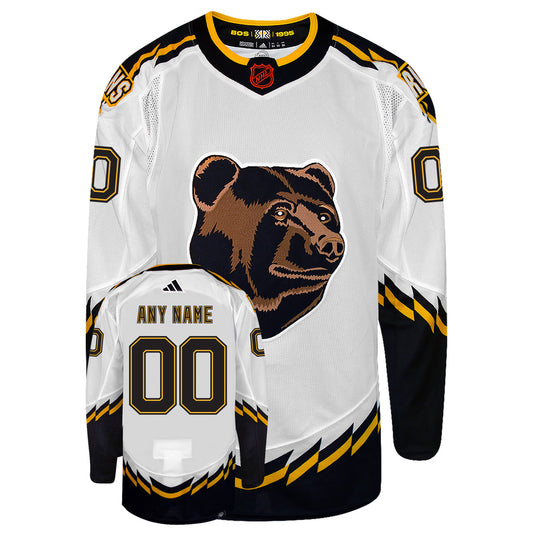 Customizable Boston Bruins Adidas 2022 Primegreen Reverse Retro Authentic NHL Hockey Jersey