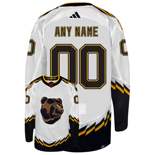 Customizable Boston Bruins Adidas 2022 Primegreen Reverse Retro Authentic NHL Hockey Jersey