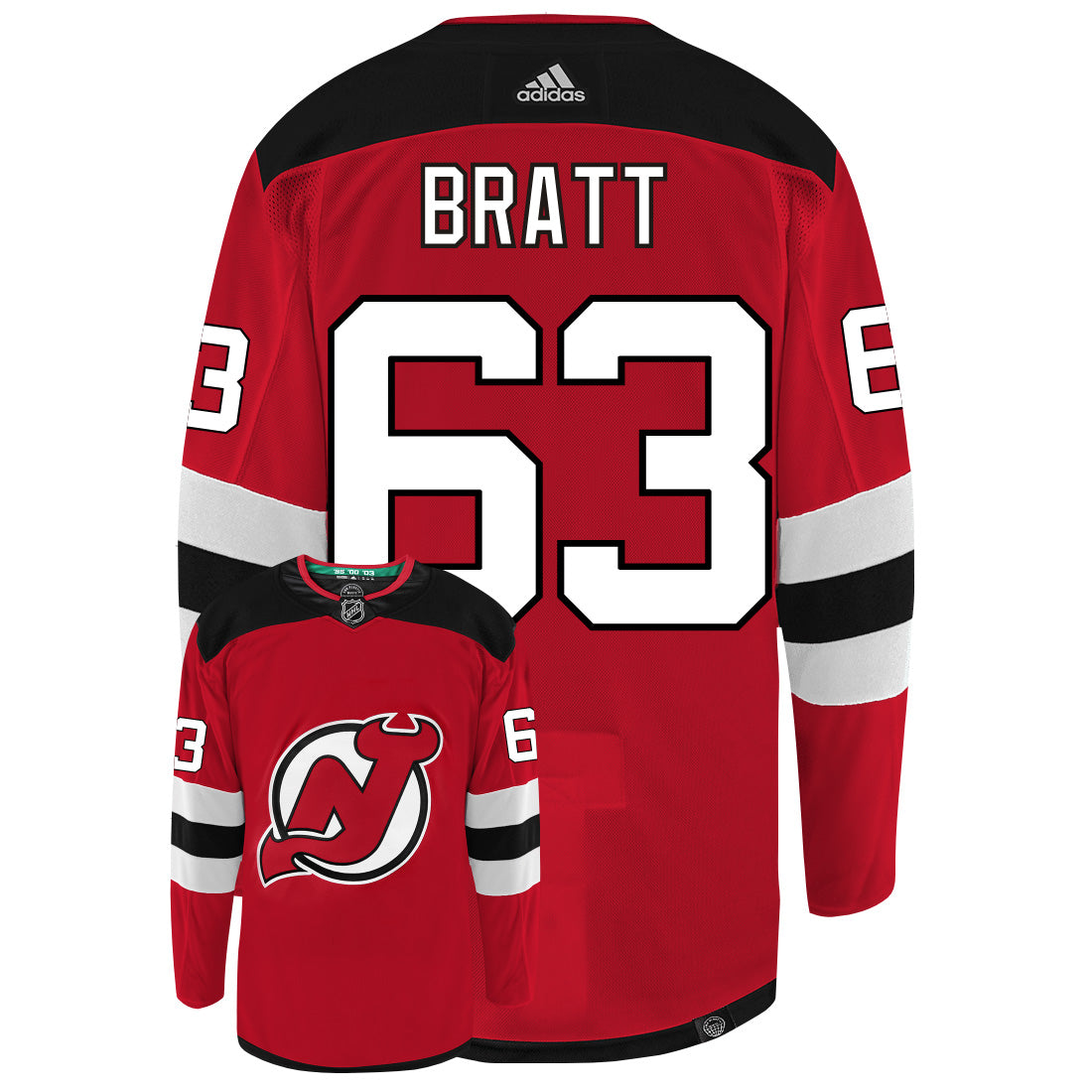Jesper Bratt New Jersey Devils Adidas Primegreen Authentic NHL Hockey Jersey