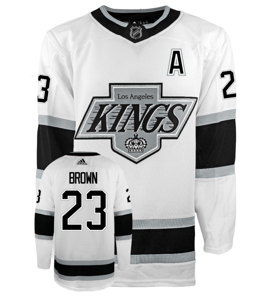 Dustin Brown Los Angeles Kings Adidas Primegreen Authentic Alternate NHL Hockey Jersey - Front/Back View