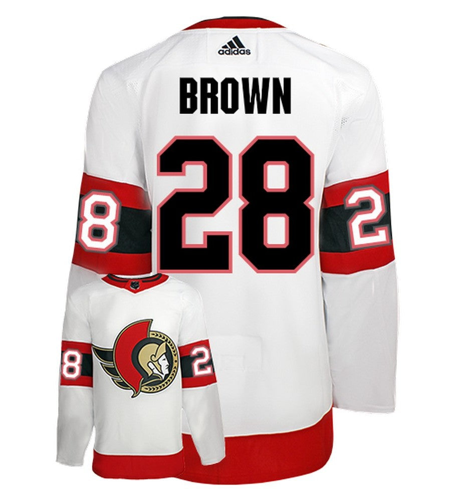 Connor Brown Ottawa Senators Adidas Primegreen Authentic Away NHL Hockey Jersey - Back/Front View