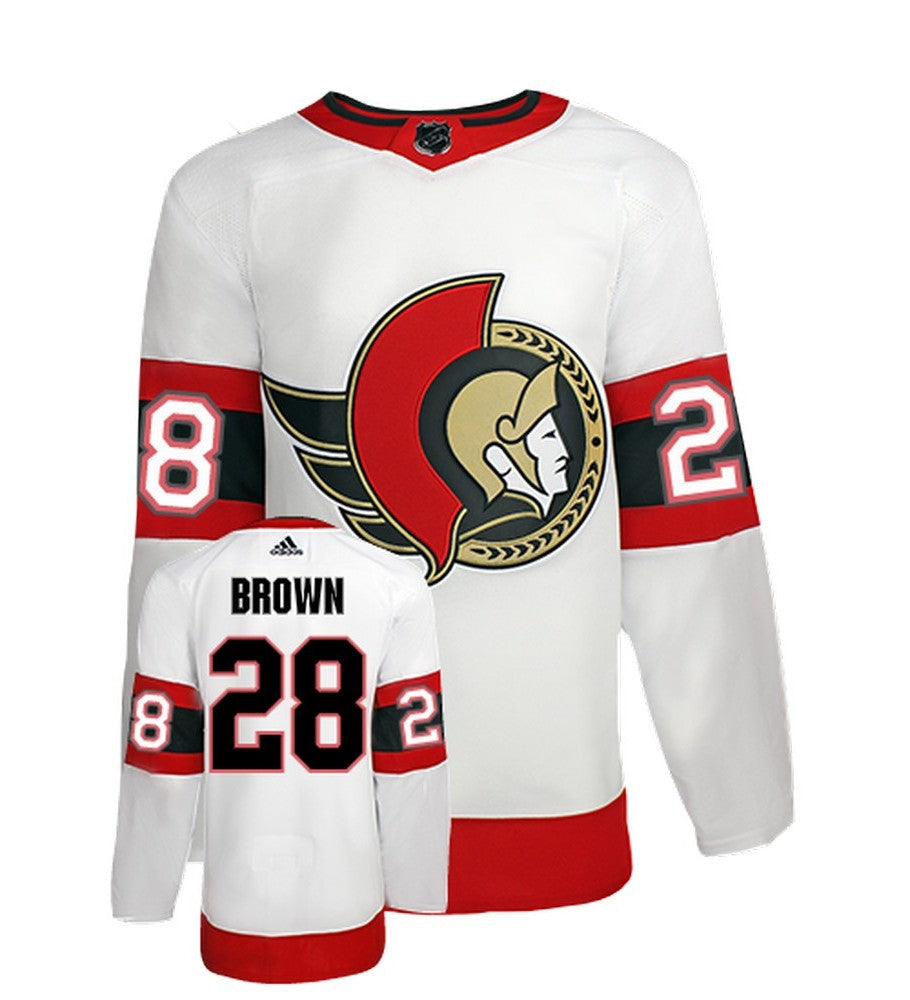 Connor Brown Ottawa Senators Adidas Primegreen Authentic Away NHL Hockey Jersey - Front/Back View