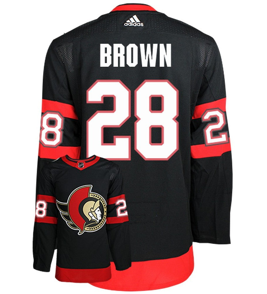 Connor Brown Ottawa Senators Adidas Primegreen Authentic Home NHL Hockey Jersey - Back/Front View
