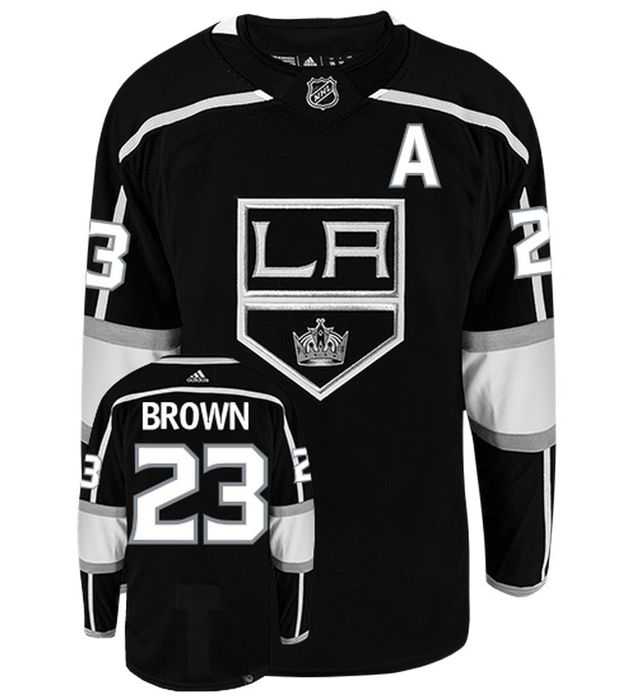 Dustin Brown Los Angeles Kings Adidas Primegreen Authentic Home NHL Hockey Jersey - Front/Back View