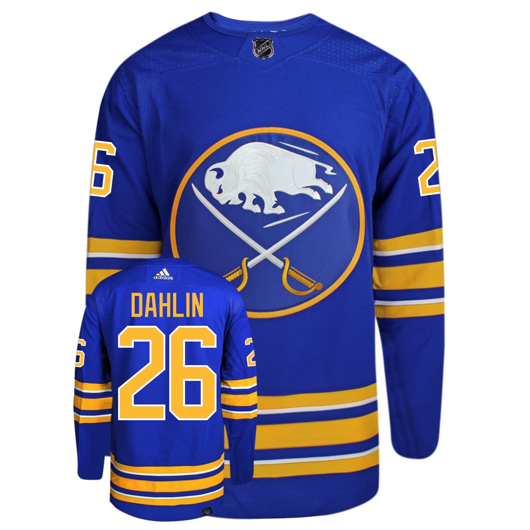 Rasmus Dahlin Buffalo Sabres Adidas Primegreen Authentic NHL Hockey Jersey - Front/Back View