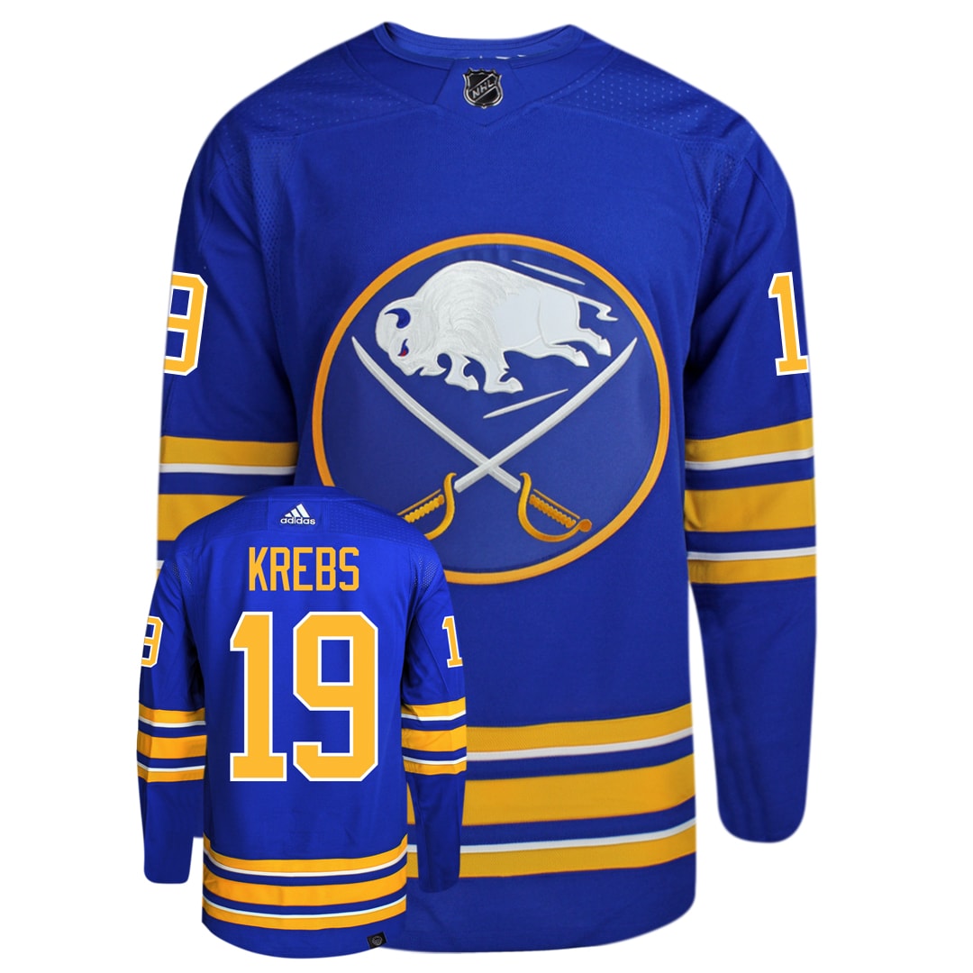 Peyton Krebs Buffalo Sabres Adidas Primegreen Authentic NHL Hockey Jersey - Front/Back View