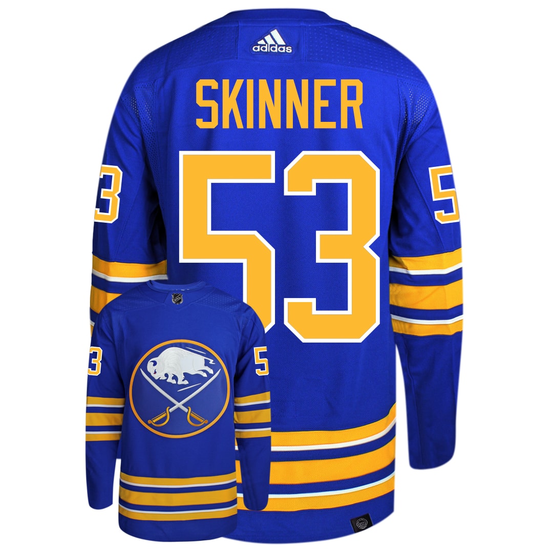 Jeff Skinner Buffalo Sabres Adidas Primegreen Authentic NHL Hockey Jersey - Back/Front View