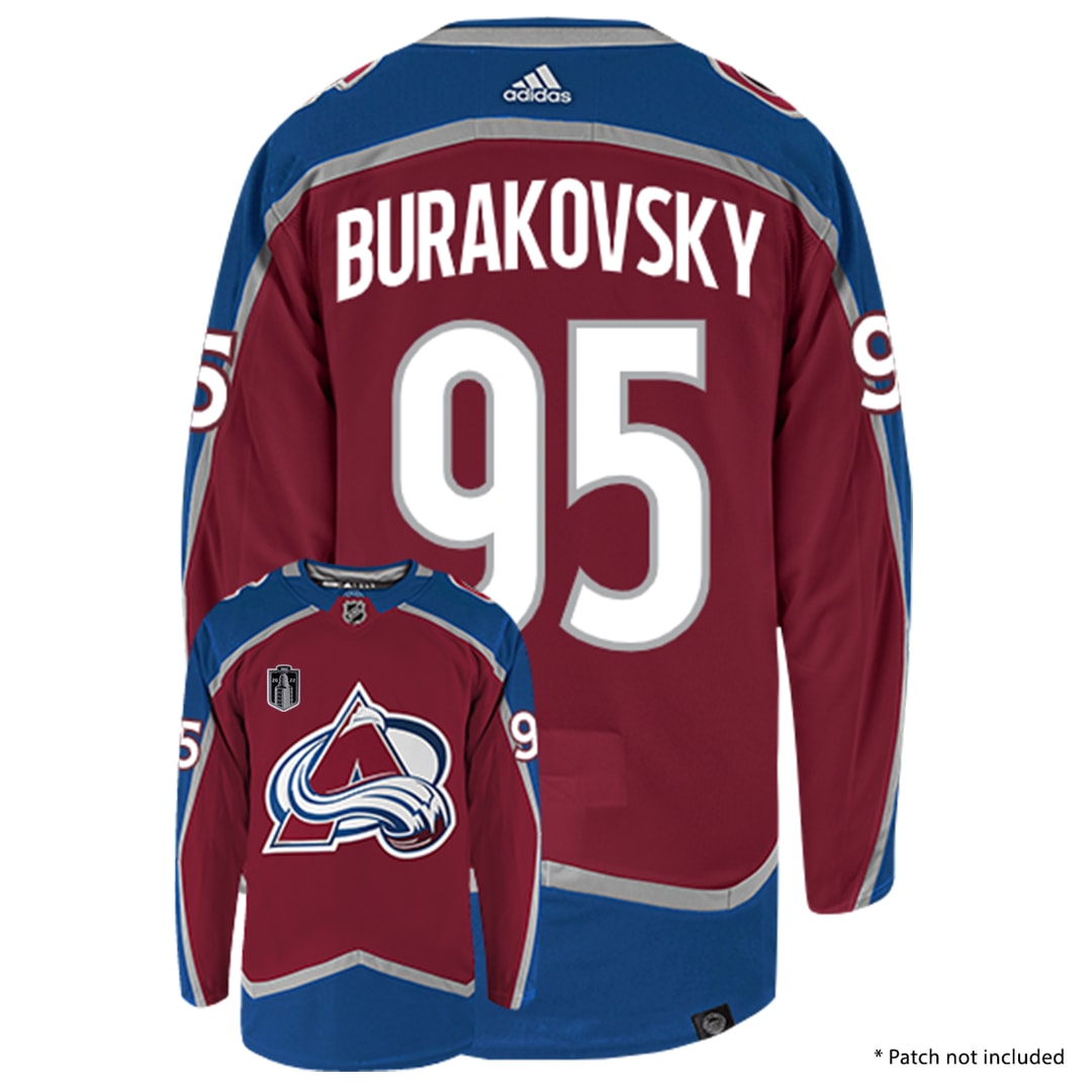 Andre Burakovsky Colorado Avalanche Adidas Primegreen Authentic NHL Hockey Jersey - Back/Front View