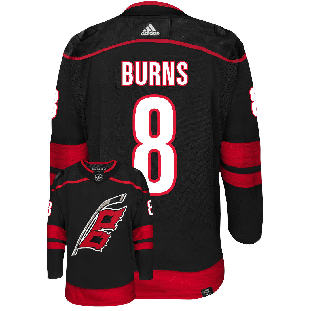 Brent Burns Carolina Hurricanes Adidas Primegreen Authentic NHL Hockey Jersey - Back/Front View