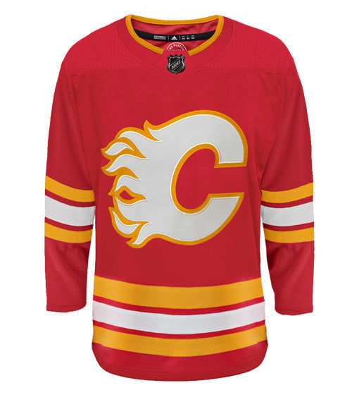 Calgary Flames Home Adidas Primegreen Authentic NHL Hockey Jersey - Front View