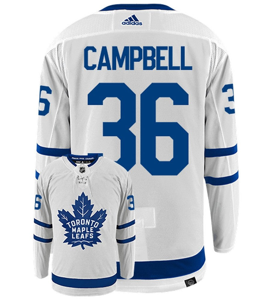 Jack Campbell Toronto Maple Leafs Adidas Primegreen Authentic Away NHL Hockey Jersey - Back/Front View