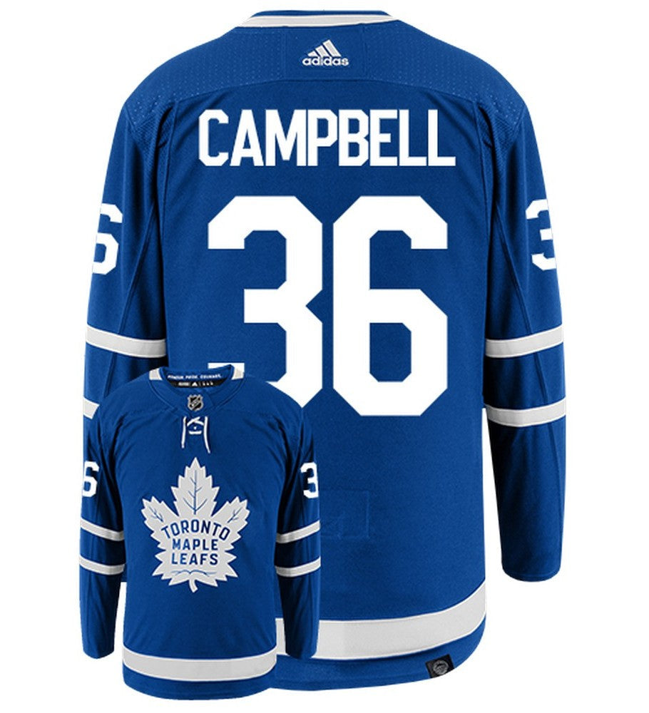 Jack Campbell Toronto Maple Leafs Adidas Primegreen Authentic Home NHL Hockey Jersey - Back/Front View