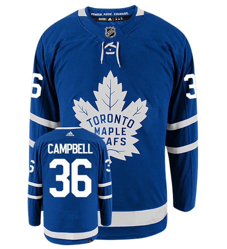 Jack Campbell Toronto Maple Leafs Adidas Primegreen Authentic Home NHL Hockey Jersey - Front/Back View