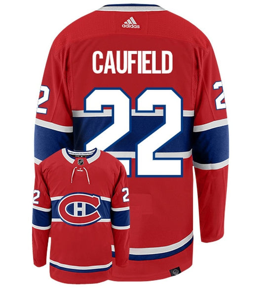 Cole Caufield Montreal Canadiens Adidas Primegreen Authentic Home NHL Hockey Jersey - Back/Front View