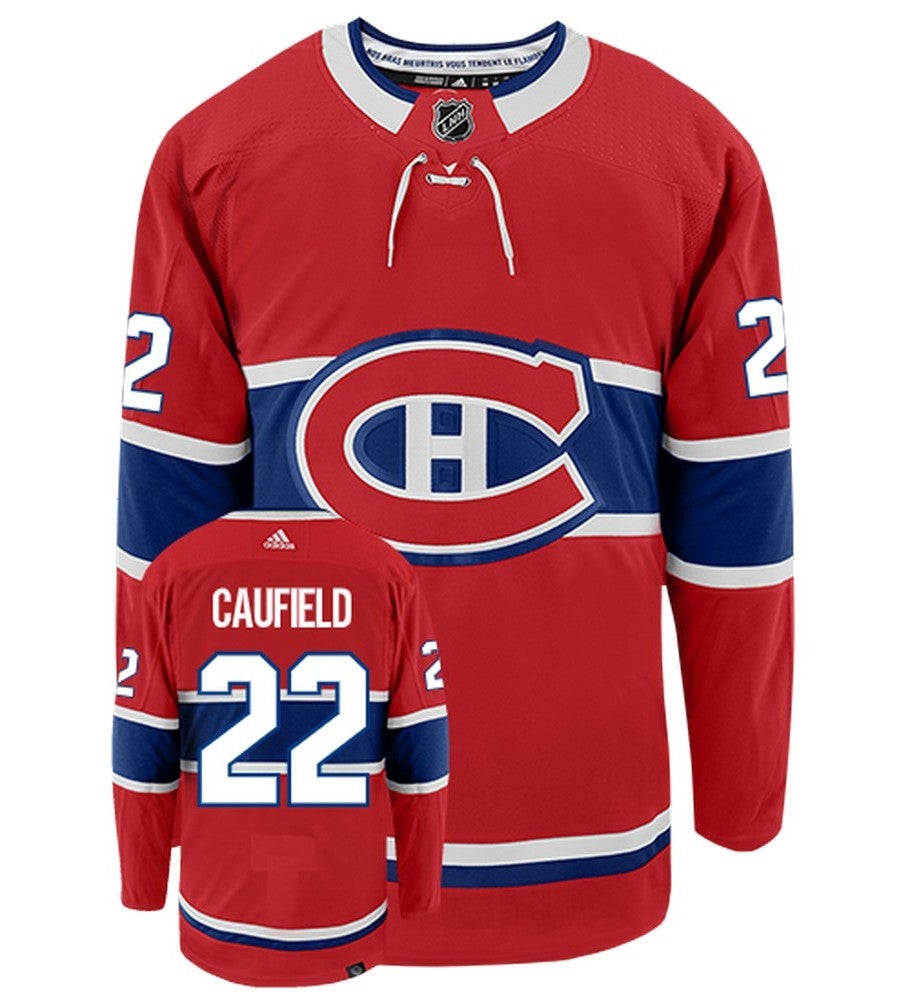 Cole Caufield Montreal Canadiens Adidas Primegreen Authentic Home NHL Hockey Jersey - Front/Back View