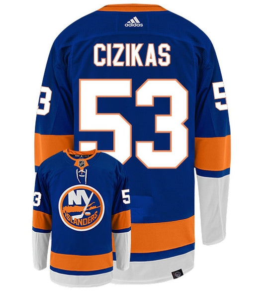 Casey Cizikas New York Islanders Adidas Primegreen Authentic Home NHL Hockey Jersey - Back/Front View