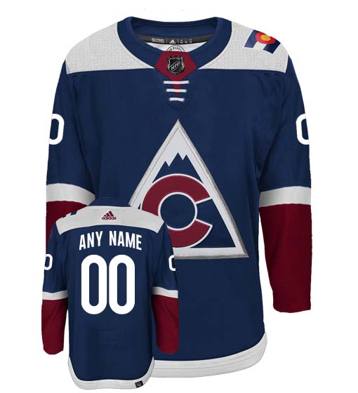 Colorado Avalanche Adidas Primegreen Authentic Third Alternate NHL Hockey Jersey - Front/Back View