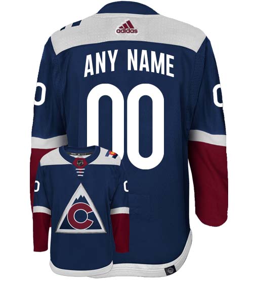 Colorado Avalanche Adidas Primegreen Authentic Third Alternate NHL Hockey Jersey - Back/Front View