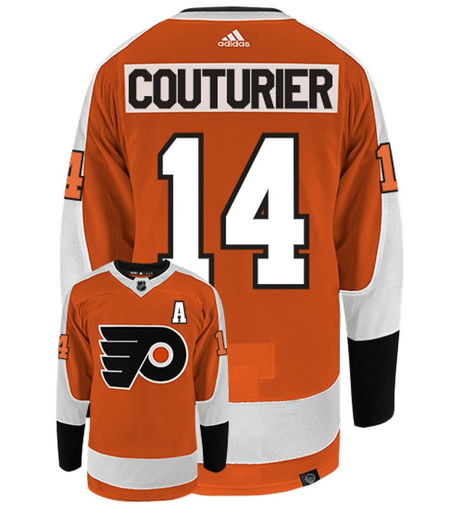 Sean Couturier Philadelphia Flyers Adidas Primegreen Authentic Home NHL Hockey Jersey - Back/Front View